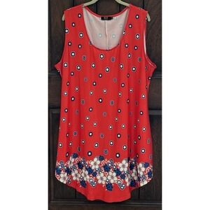 R & B COLLECTON Women's Tunic Dress Pullover Multicolor Sleeveless 2X EUC